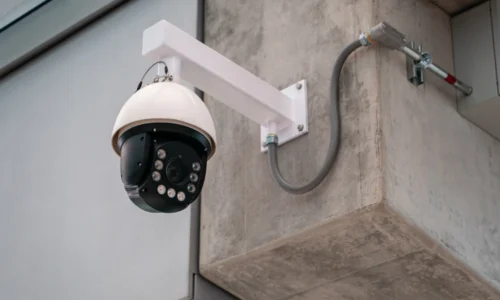 installed residential security camera